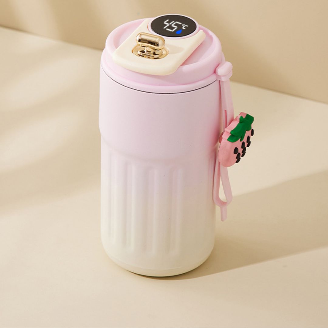 Avelena | Edelstahl  Kaffebecher mit LED Temperatur Anzeige 450 ML