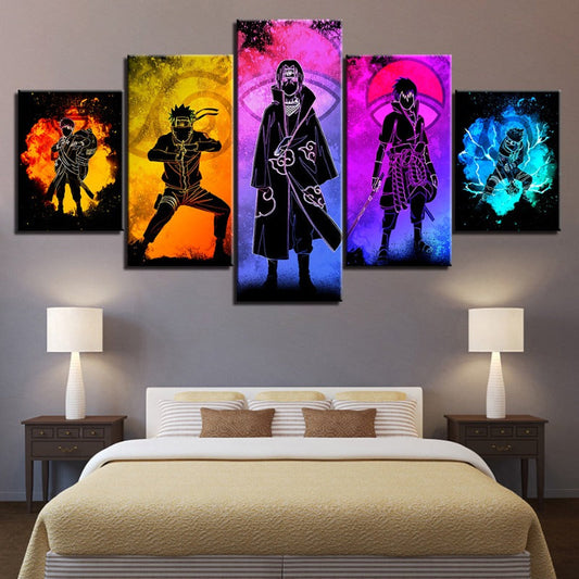 Avelena | 5 Stück Naruto Anime - Leinwand Wandkunst Gemälde