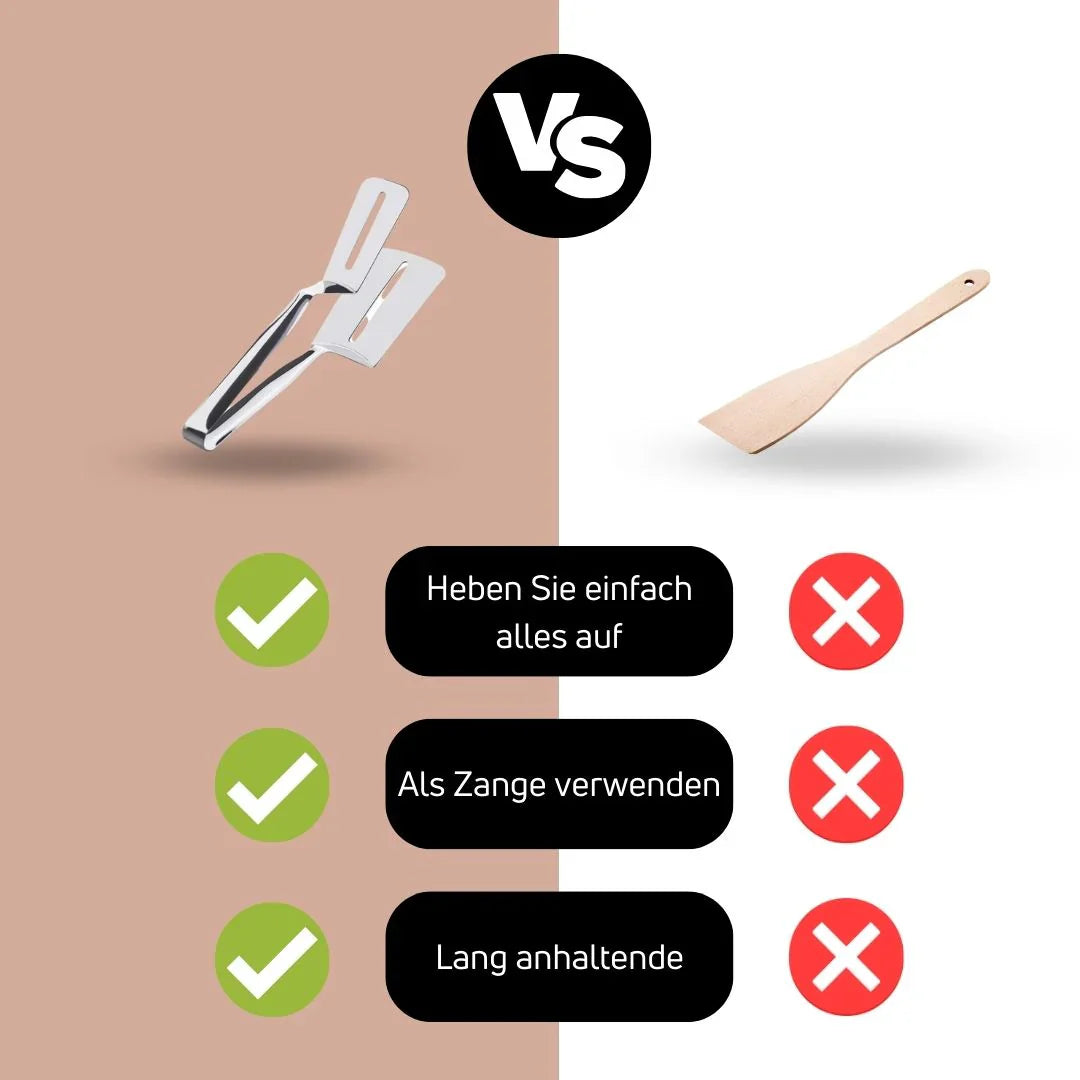 Avelena | Doppelseitiger Edelstahlwender mit rutschfestem Griff – Ideal für Grillen und Braten