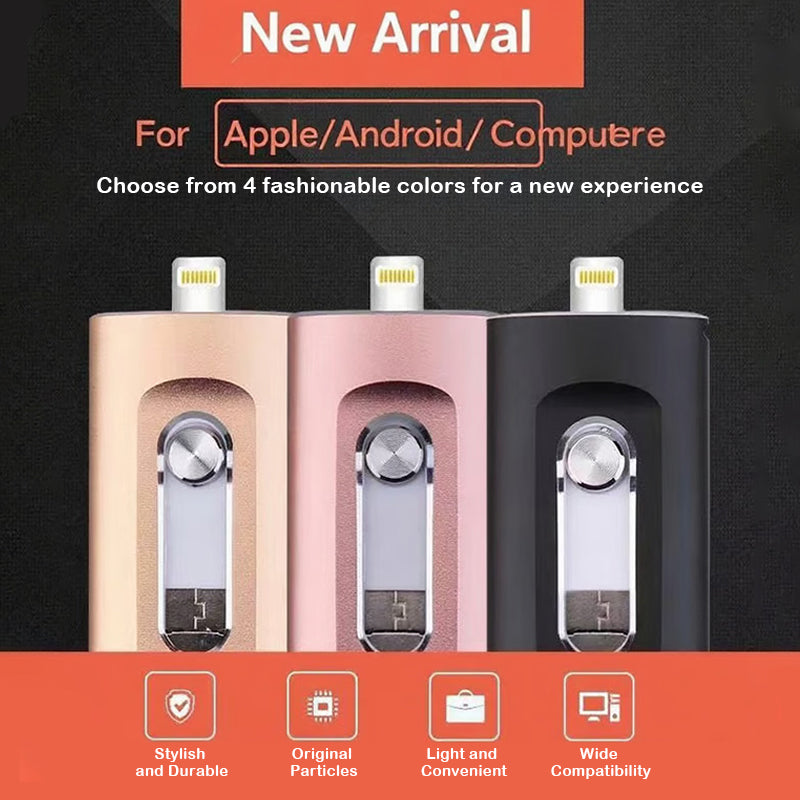 Avelena | 3 in 1 große Kapazität USB-Stick für Mobiltelefone und Computer