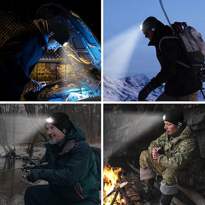 Avelena | Bluetooth-Mütze mit LED-Licht und abnehmbaren Lautsprechern