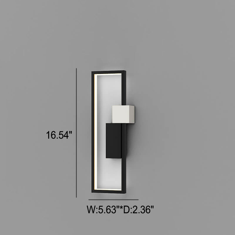 Avelena | Minimalistische Kreative Quadratische Rahmen Eisen Silikon LED Wandlampe
