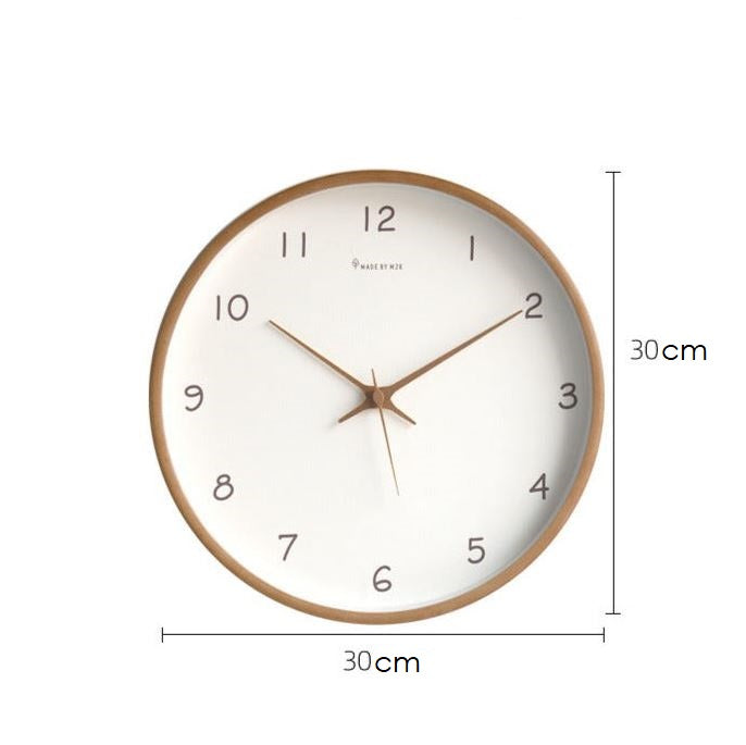 Avelena | Einfache Analoge Massive Holz-Wanduhr für Das Zuhause Zeitlos und Elegant!