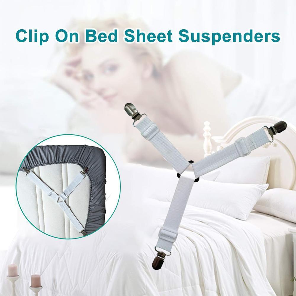 Avelena | Bettlakenspanner, 8er-Pack verstellbare dreieckige elastische Bandriemen