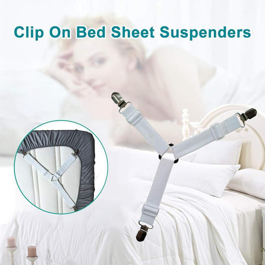 Avelena | Bettlakenspanner, 8er-Pack verstellbare dreieckige elastische Bandriemen