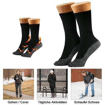 Avelena | Warme Socken 35 Grad konstante Temperatur Socken，Drei Paar schwarze Socken