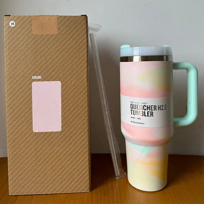 Avelena | Vakuumisolierte Tasse mit Deckel und Strohhalm Thermotumbler