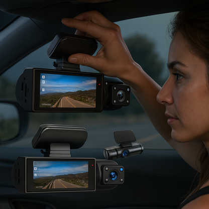 Avelena | Dash Cam Dual Camera 1080p Night Vision Wide Angle Car DVR