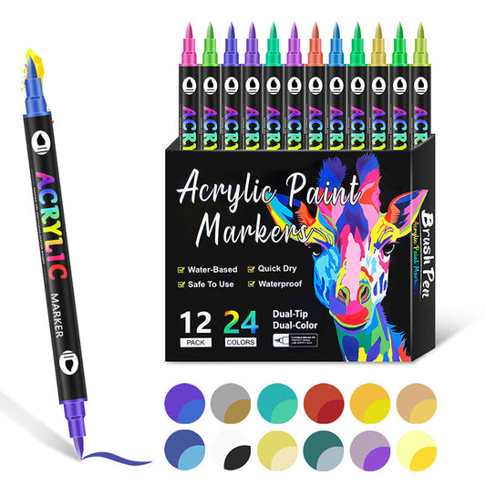 Avelena | Acrylmarker Set | Präzisionsspitze | Deckende Farben für Holz, Stoff, Stein, Metall & mehr