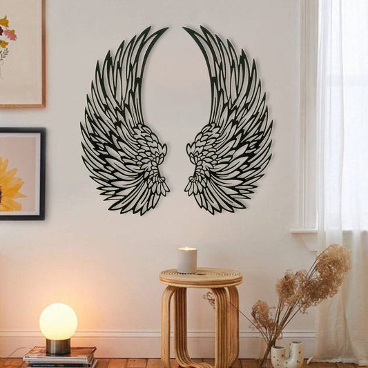 Avelena | 🌟🌟Metall Wandkunst mit Engel Flügeln und LED Lichtern