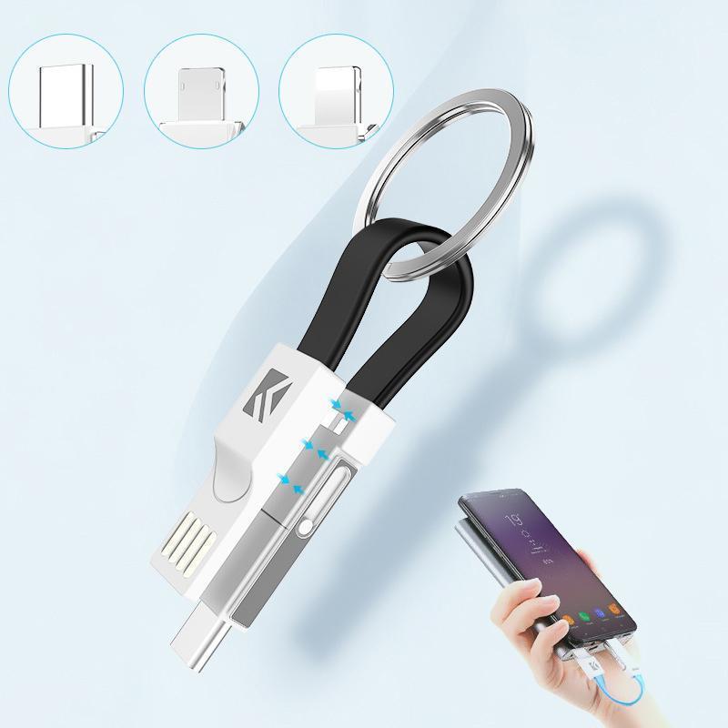 Avelena | 3-In-1 Schlüsselanhänger Daten Synchronisation Lade Kabel