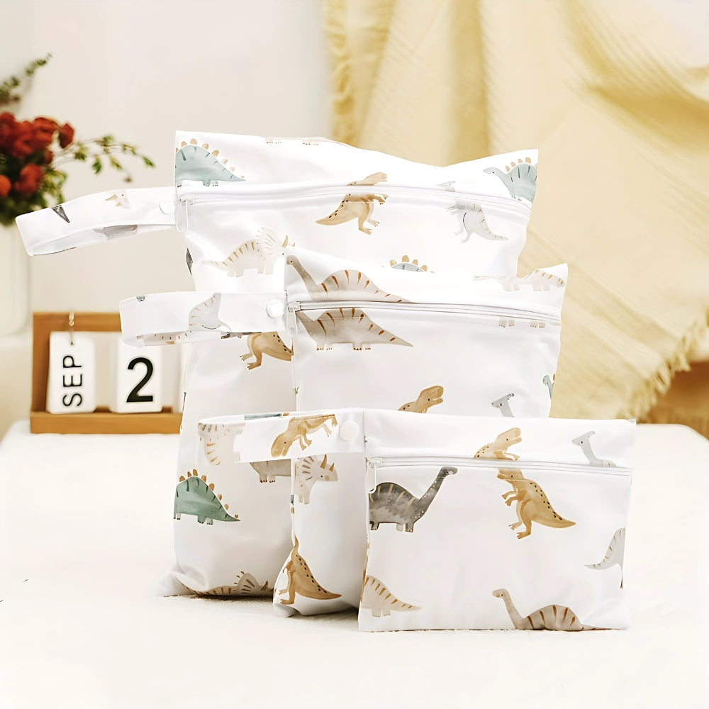 Avelena | Baby Zoo Safari Print Wiederverwendbare Nass-Trocken-Tasche | 3er Set