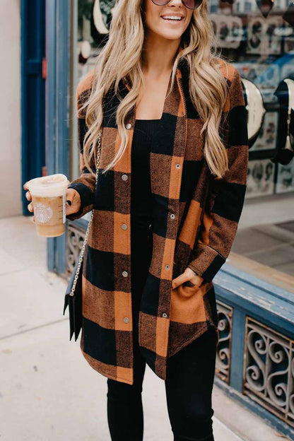 Avelena | Karierter Cardigan-Mantel