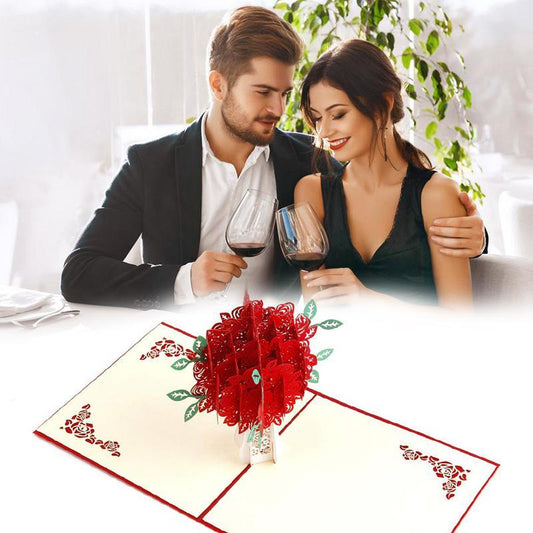 Avelena | Rose Bouquet Pop-up-Karte