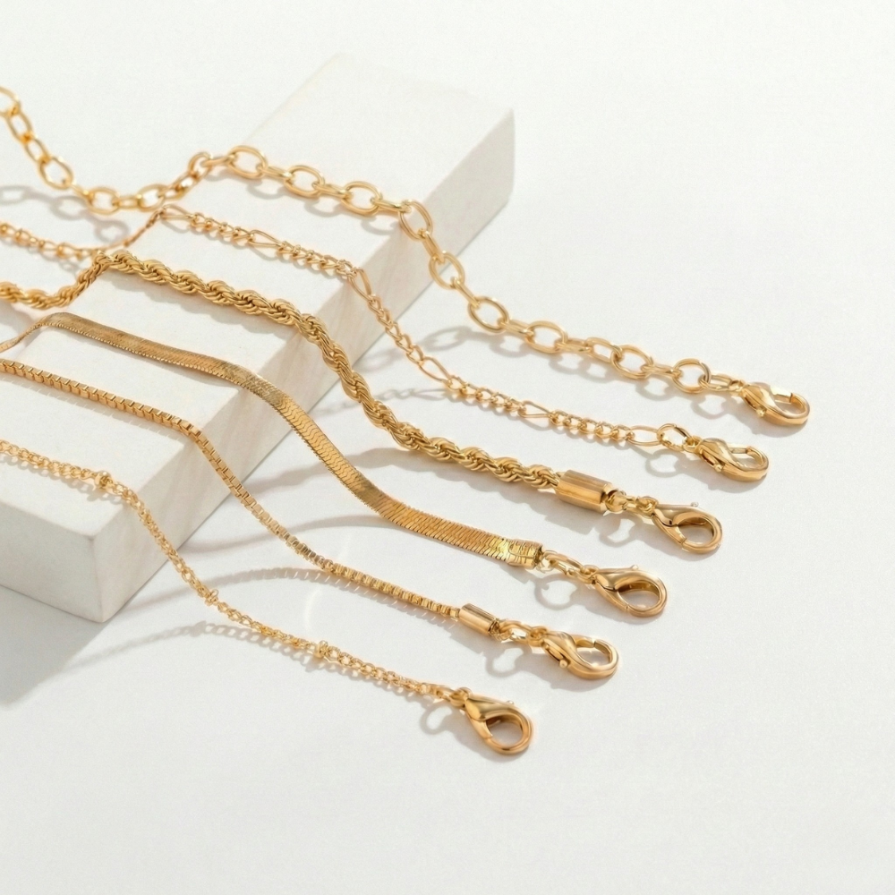 Damen Mehrreihiges Kettenarmband-Set mit Karabinerverschluss | Shop Nory