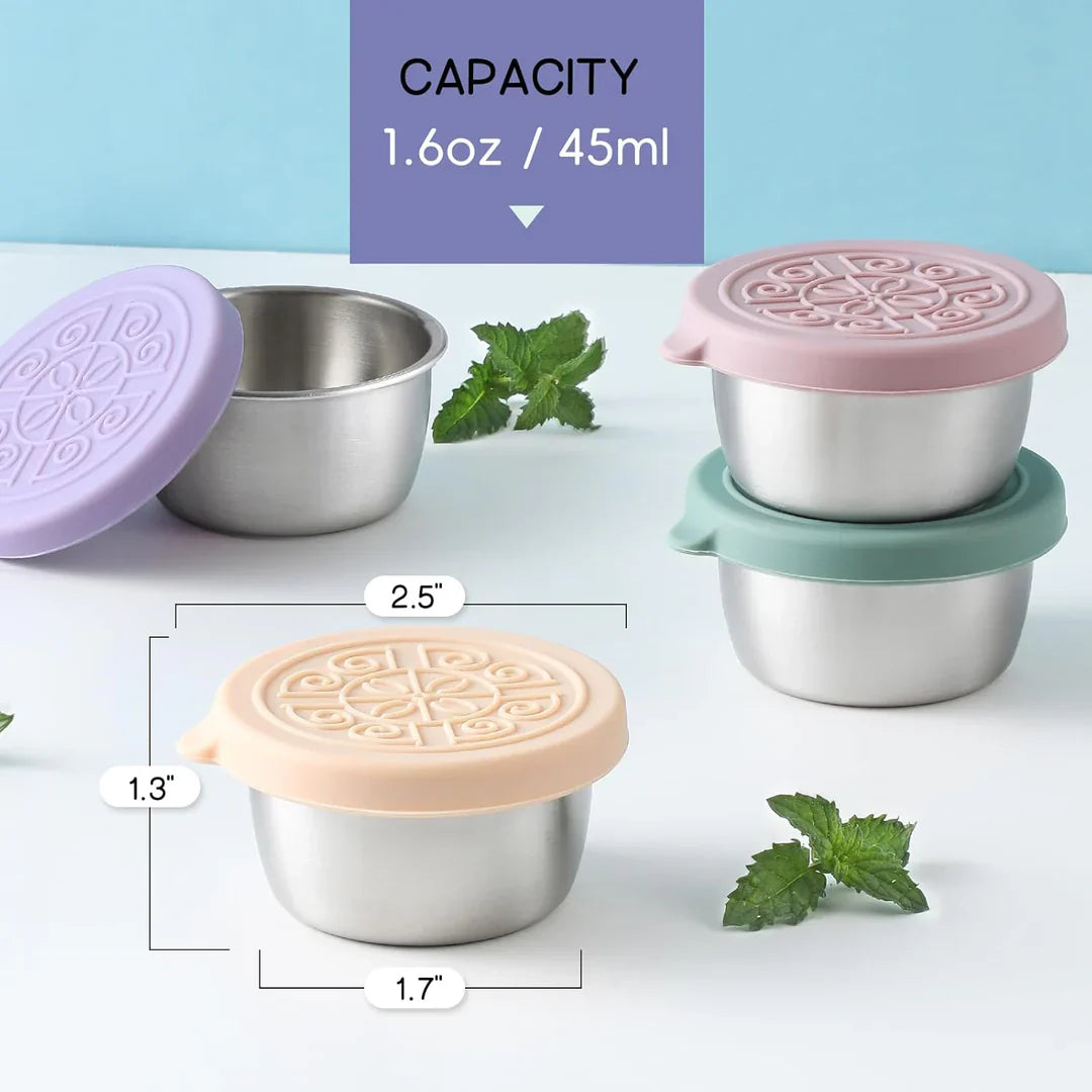 Avelena | Dicht verschließbare Edelstahl-Saucenbehälter (6er-Set)