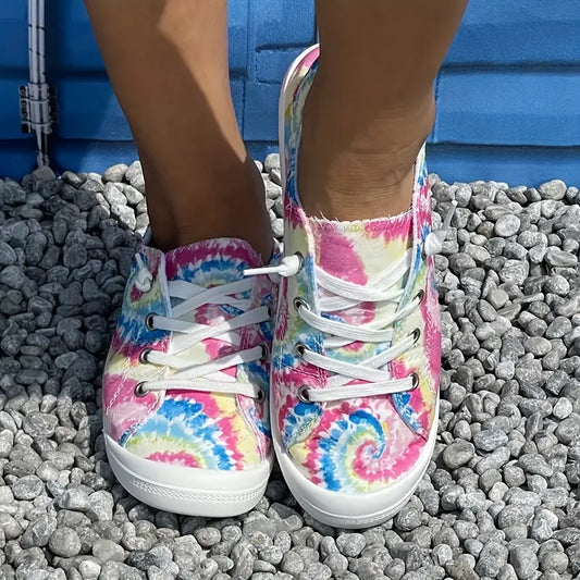 Tie-Dye Print Segeltuchschuhe