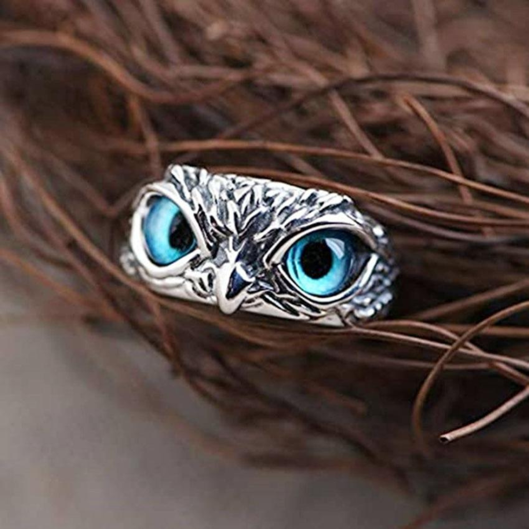 Avelena | Silber Opal Eule Charm Ring Ophelia