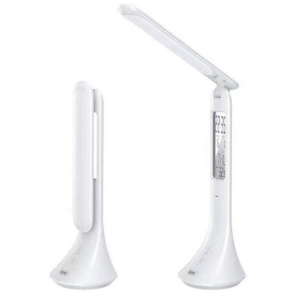 Avelena | Wiederaufladbare faltbare augenschonende Schreibtischlampe, mit flimmerfreiem, einstellbarem Licht, Uhrzeit-, Datum- & Temperaturanzeige