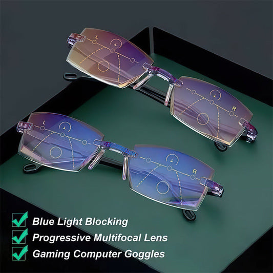 Avelena | 2024 neue hohe Härte Anti-Blau Licht Saphir Lesebrille Dual Focus Intelligente Lesebrille
