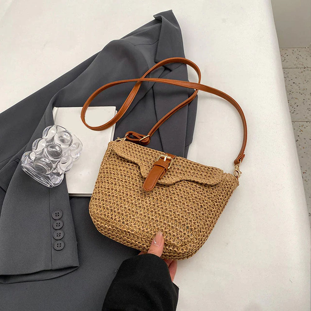 Avelena | Strawy® | Tasche aus gewebtem Stroh