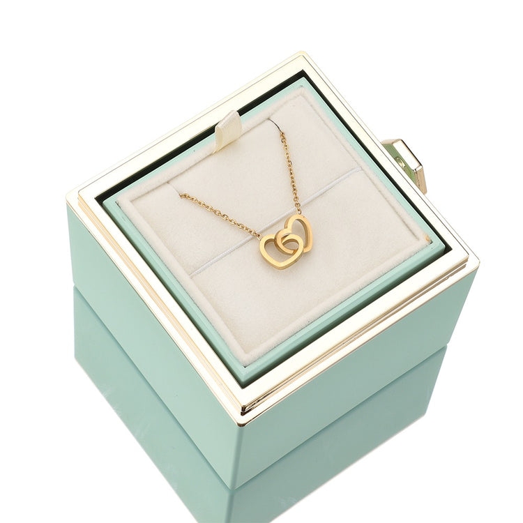 Avelena | [Ideales Geschenk] Ewige Rosenbox - Mit gravierter Halskette & künstlicher Rose