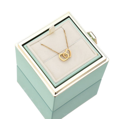 Avelena | [Ideales Geschenk] Ewige Rosenbox - Mit gravierter Halskette & künstlicher Rose