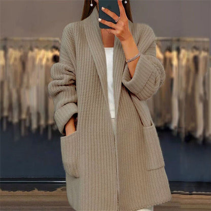 Avelena | Lässiger Strick-Cardigan mit Taschen Weite Passform
