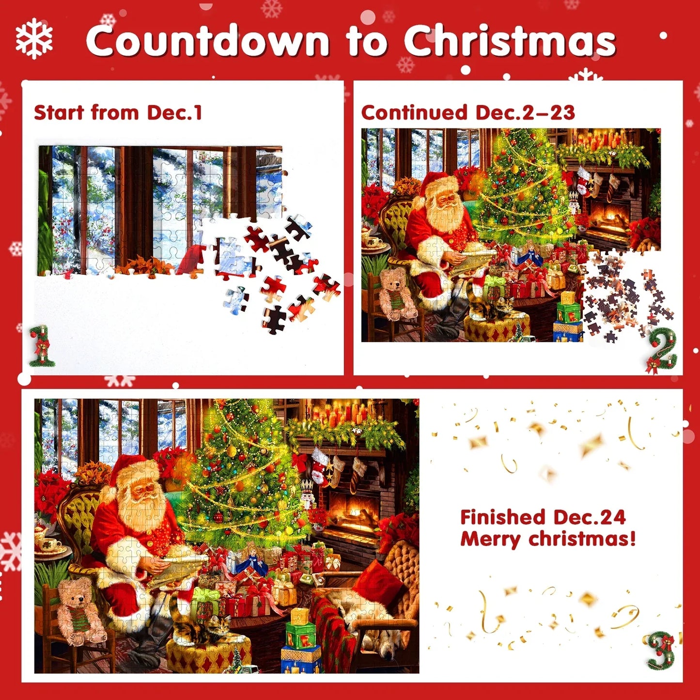 Avelena | Puzzleadvent 24 Puzzleteile Adventskalender Kalender - Zufälliges Design