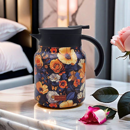 Avelena | Vintage Floral Pattern Tee-Thermoskanne – Eingebauter Infuser