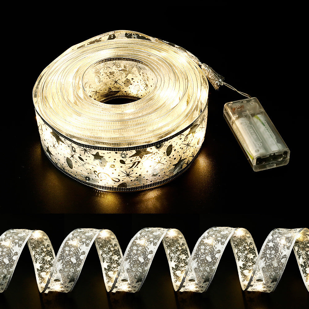 Avelena | Dekoratives Band mit bunten LED-Lichtern – 5 cm breites Stofflichtband