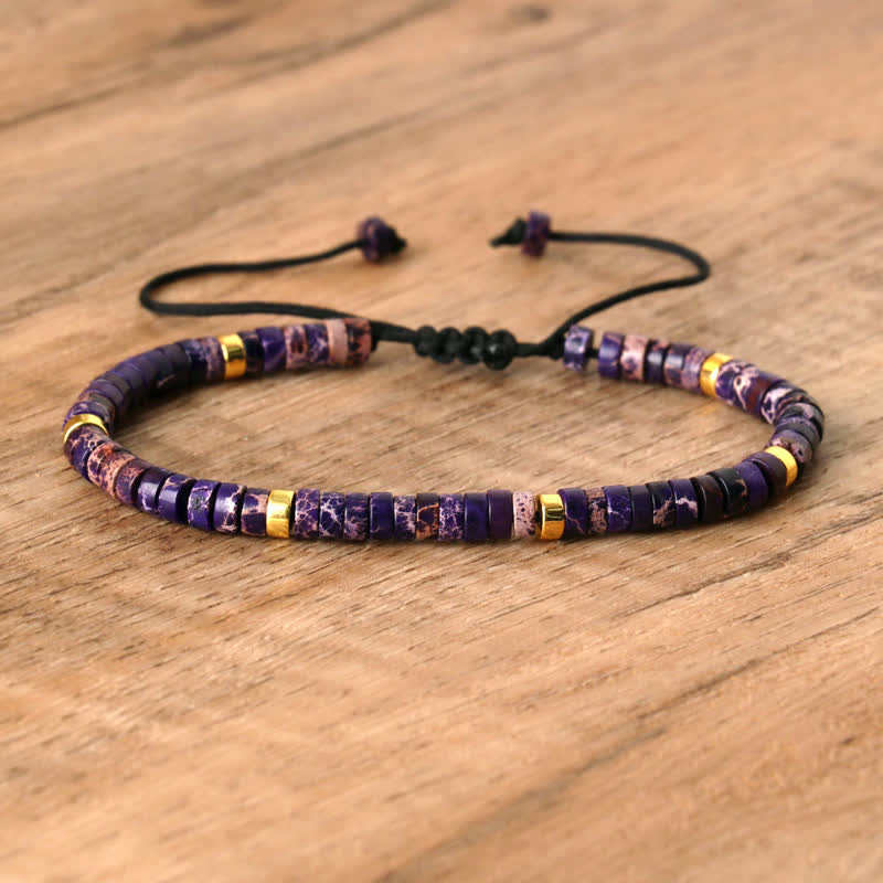 Avelena | Geflochtenes Armband mit 2,4 Mm Natursteinrollen Seraphina