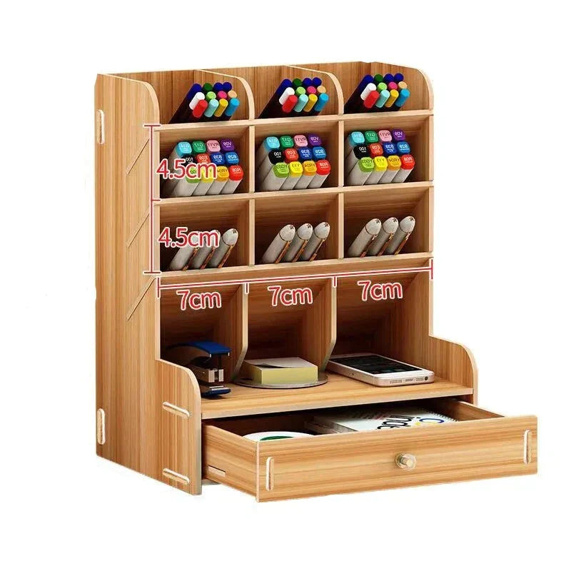 Avelena | PenBox | Schreibtisch-Organizer | Holz-Stifthalter | Stilvolle und Effiziente Aufbewahrungslösung