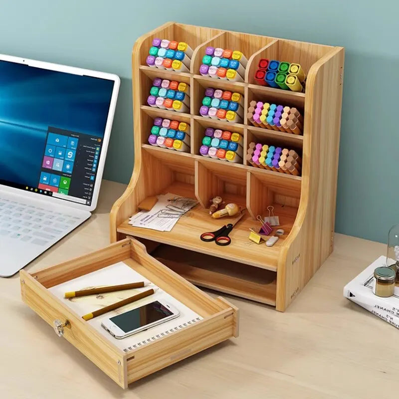 Avelena | PenBox | Schreibtisch-Organizer | Holz-Stifthalter | Stilvolle und Effiziente Aufbewahrungslösung
