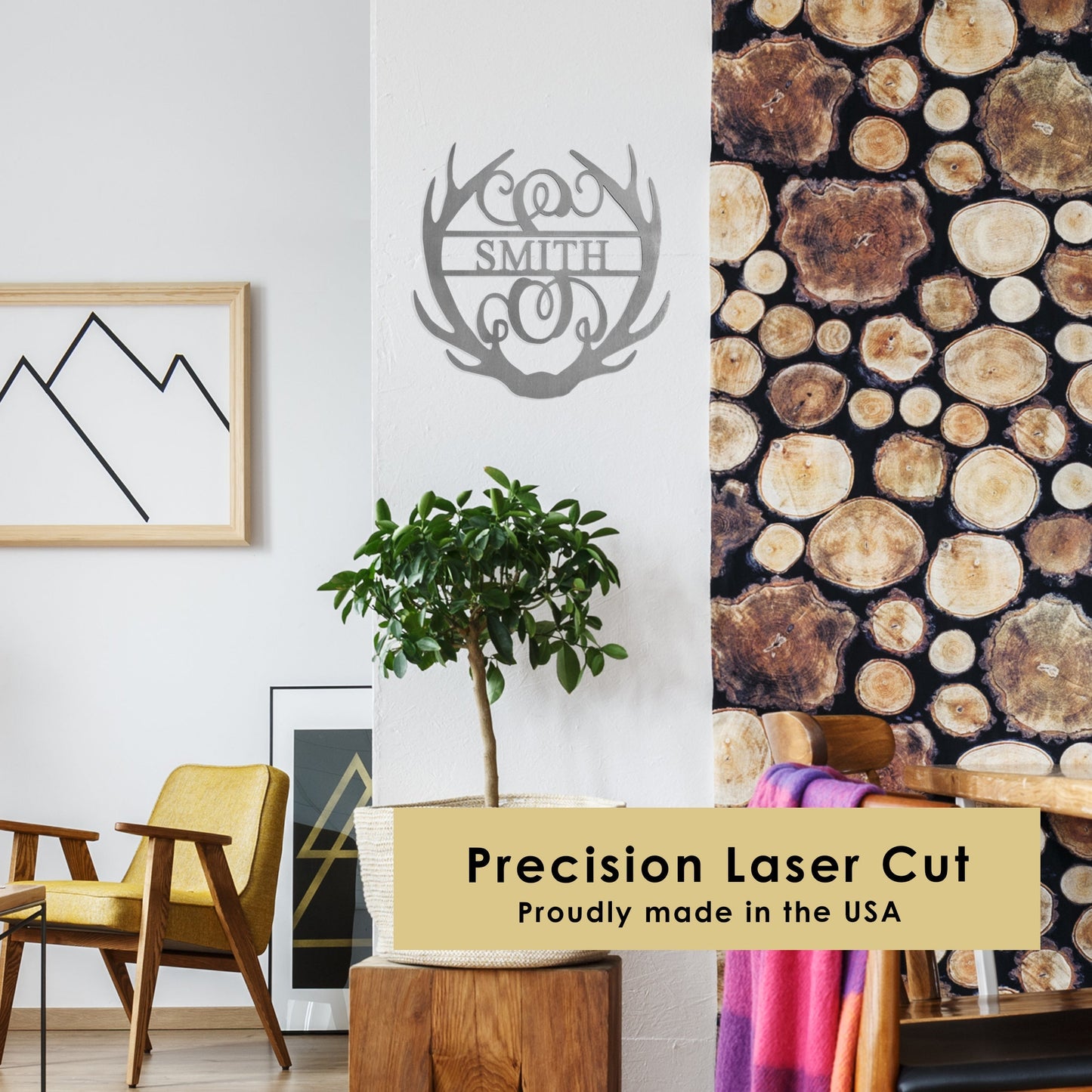 Avelena | Decor Steals Gevir Monogram mit Namen Anpassbares Metall Namensschild Für Zuhause Gevir