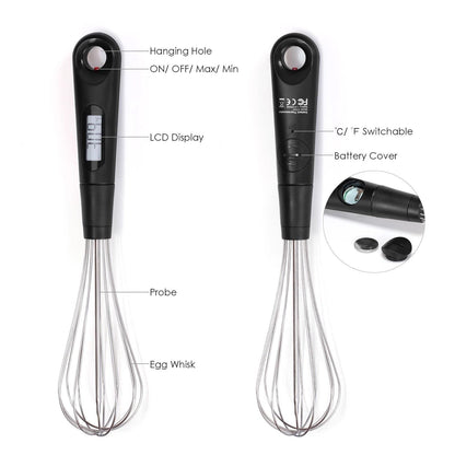 Avelena | 2-in-1 Sofort-Lese Lebensmittelthermometer und Eierbesen