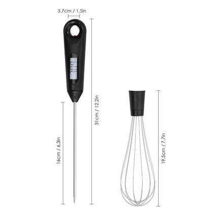 Avelena | 2-in-1 Sofort-Lese Lebensmittelthermometer und Eierbesen