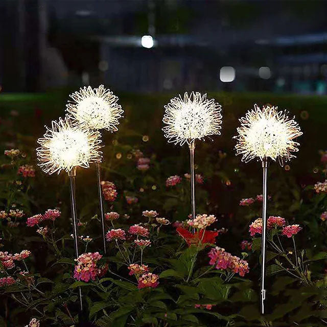 Avelena | 2-Pack: Outdoor Solar Löwenzahn Rasenlichter