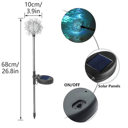 Avelena | 2-Pack: Outdoor Solar Löwenzahn Rasenlichter