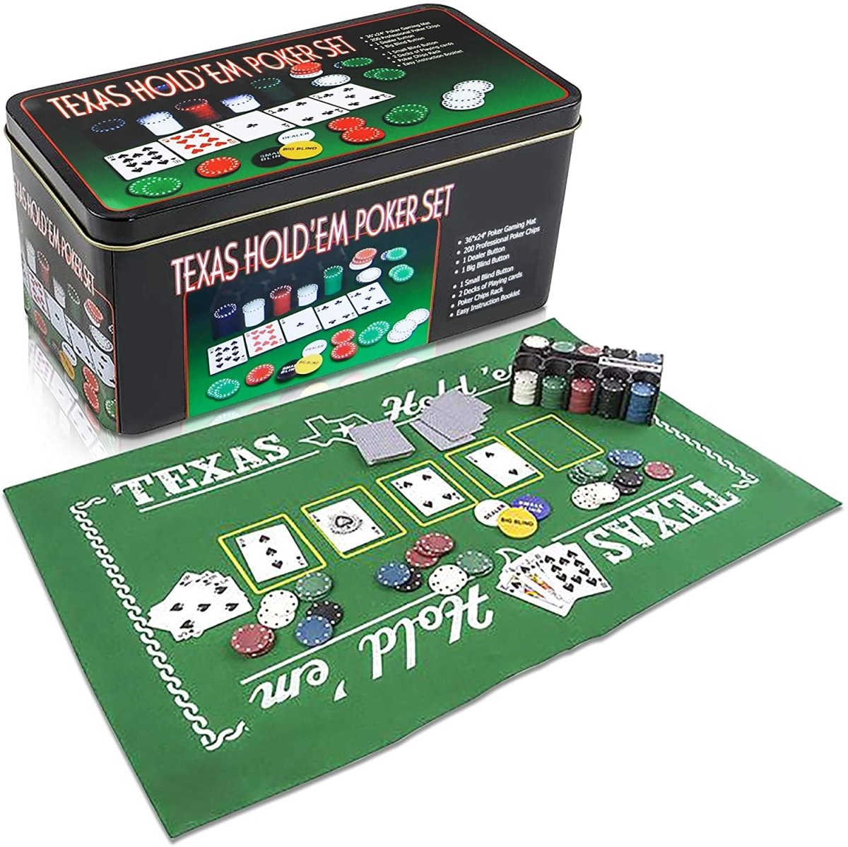 Avelena | 200 Pokerchips Texas Hold'Em Pokerchips Set