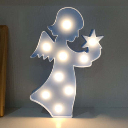 Avelena | Mädchen Element Plastik Nachtlampe Zeitgenössisch Batteriebetriebene Led Nachttischlampe
