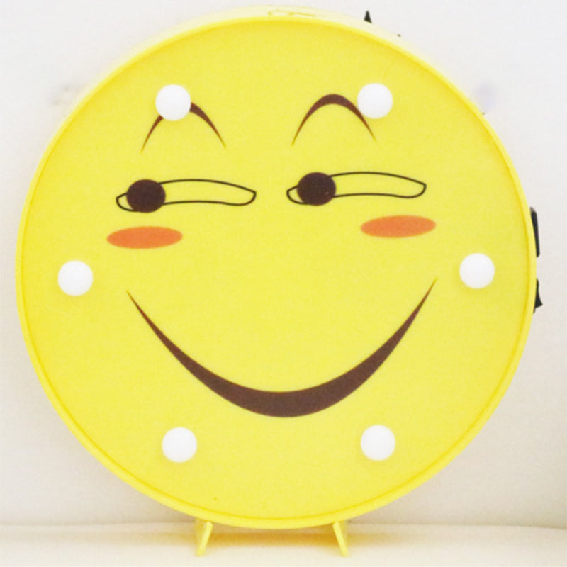 Avelena | Lustige Emoji Ausdruck Wandlampe Modernist Kunststoff Batterie Led Gelb Nachttischlampe