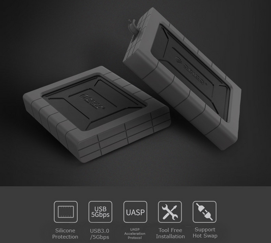 Avelena | Werkzeugfreies 2,5" USB 3.0 externes Festplattengehäuse, Festplattengehäuse mit 5 Gbps Hochgeschwindigkeit, für SSD HDD & unterstützt UASP SATA III