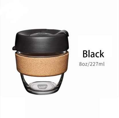 Avelena | Wiederverwendbarer & Tragbarer Glas-Kaffeebecher mit Deckel & Sleeve, Für Zuhause, Reisen & Mehr