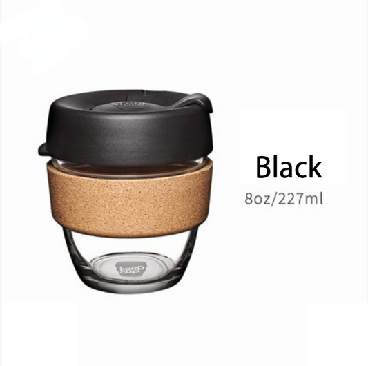 Avelena | Wiederverwendbarer & Tragbarer Glas-Kaffeebecher mit Deckel & Sleeve, Für Zuhause, Reisen & Mehr