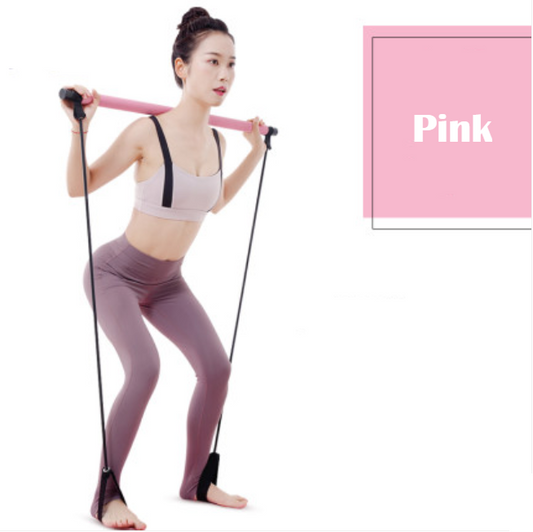 Avelena | 8-in-1 tragbares Pilates-Bar-Set mit Widerstandsband, Fußschlaufe, ideal für das Ganzkörper-Workout zu Hause, im Fitnessstudio, Gewichtheben