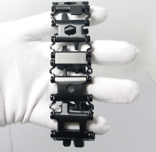 Avelena | 29-in-1 multifunktionales Edelstahl-Uhrband/-armband, mit 29 versteckten praktischen Werkzeugen, für Segeln, Reisen, Camping und Wandern