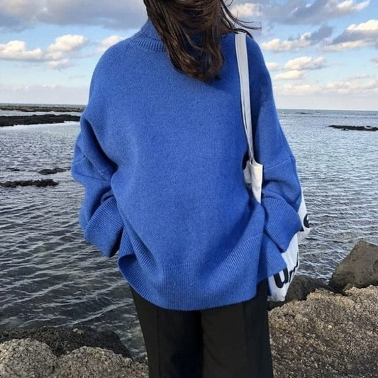 Oversized-Pullover mit Rollkragen für Damen