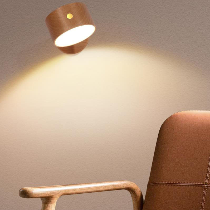 Avelena | Einfache Holz USB wiederaufladbare Touch-Magnet LED Nachtlicht Wand Sconce Lampe