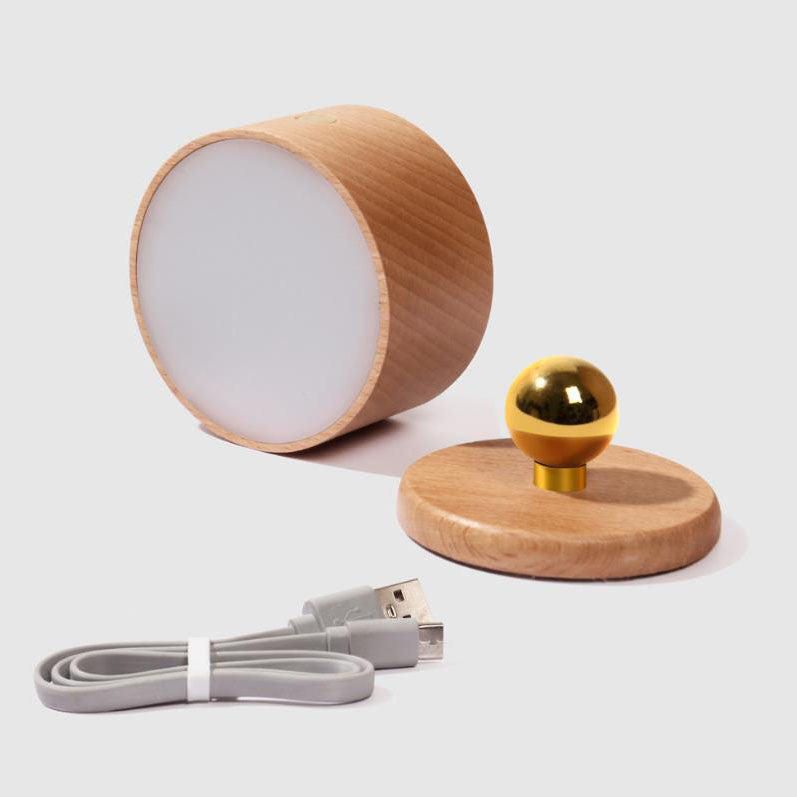 Avelena | Einfache Holz USB wiederaufladbare Touch-Magnet LED Nachtlicht Wand Sconce Lampe